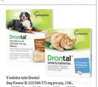 Drontal Dog Flavour XL 525/504/175 mg pro psy, 2 tbl.