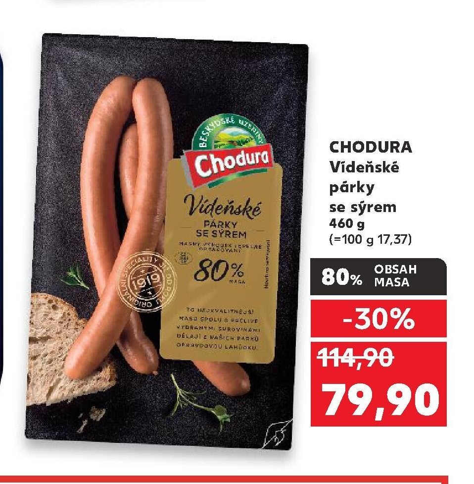 Chodura Vídeňské párky se sýrem