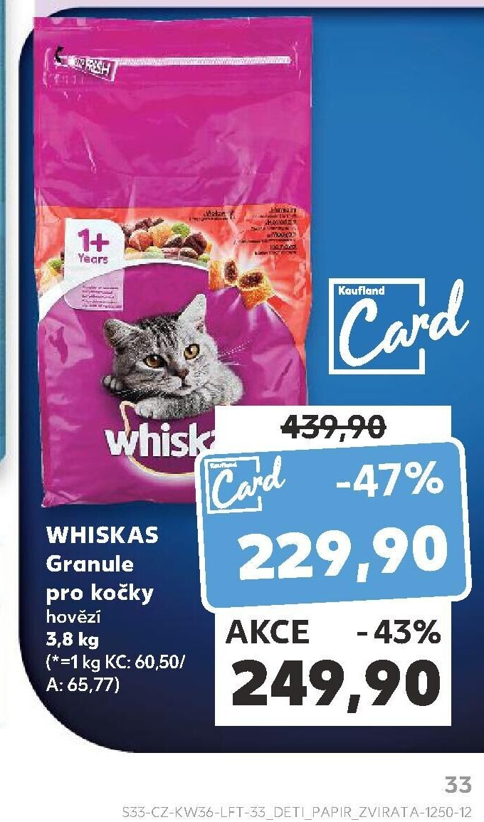 Whiskas Granule pro kočky hovězí
