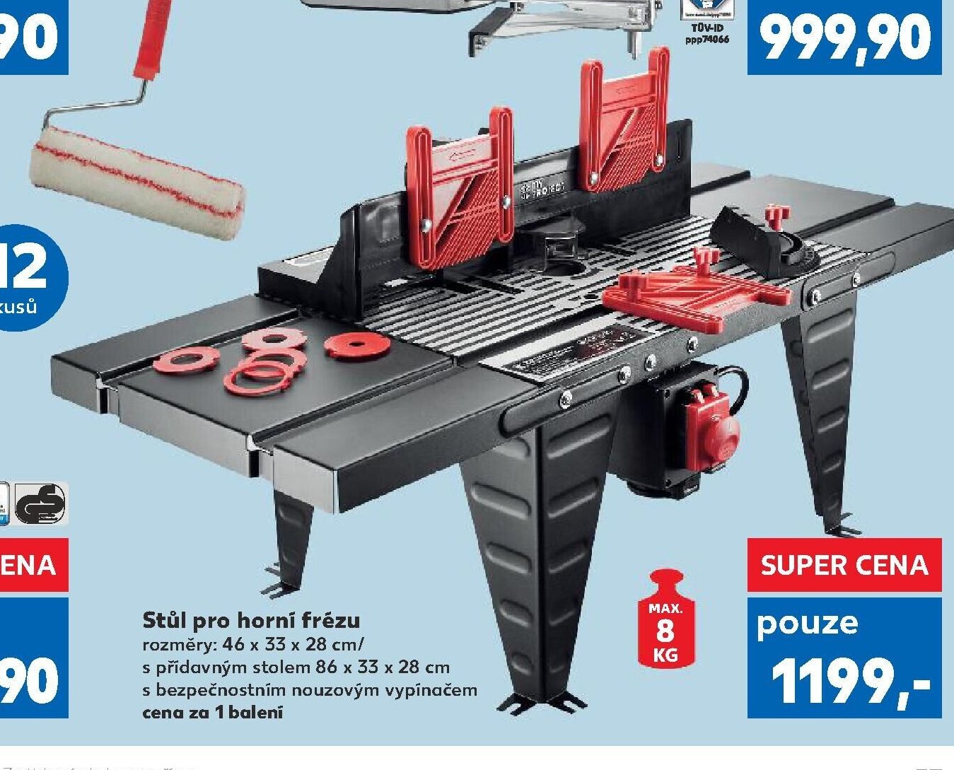 Stůl pro horní frézu