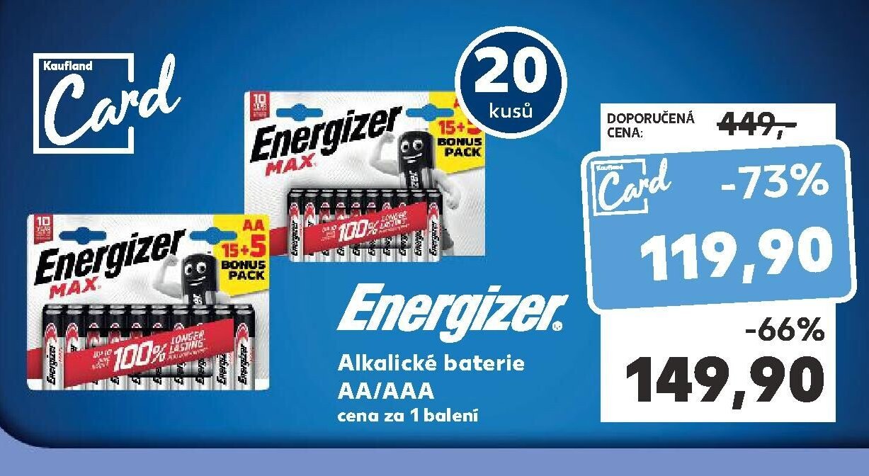 Energizer alkalické baterie AA/AAA