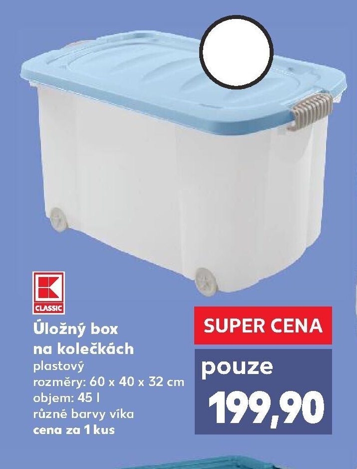 Úložný box na kolečkách plastový 45 l