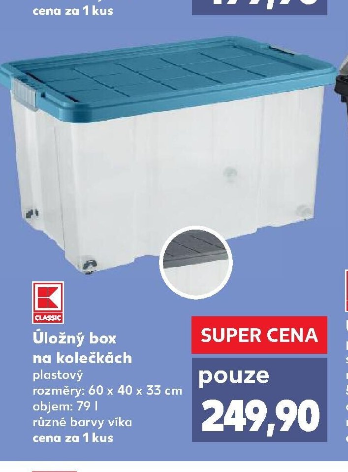 Úložný box na kolečkách plastový 79 l