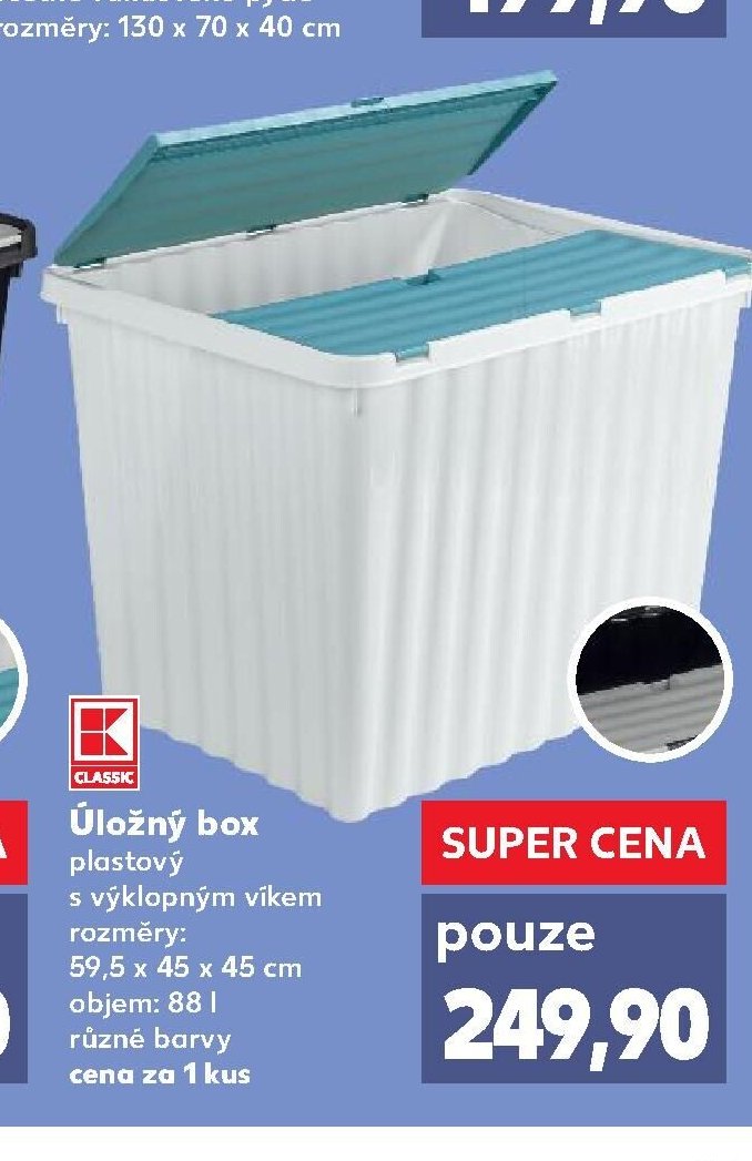 Úložný box plastový s výklopným víkem 88 l