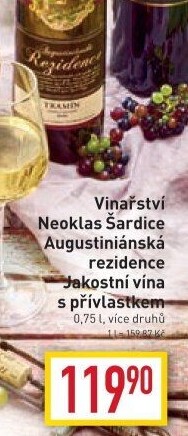 Vína Augustiniánská rezidence Šardice - přívlastková