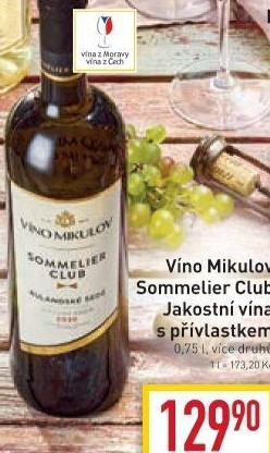 Vína Sommelier Club Víno Mikulov - přívlastková