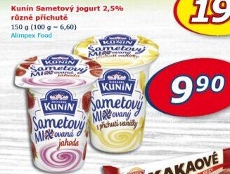 Ochucený jogurt sametový Kunín