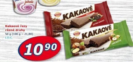 Oplatky kakaové řezy Sedita