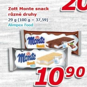Dezert mléčný Monte Snack Zott
