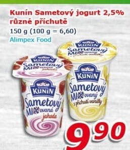 Ochucený jogurt sametový Kunín