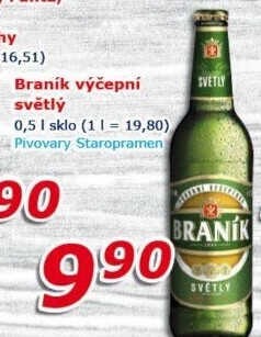 Pivo světlé výčepní 10° Braník
