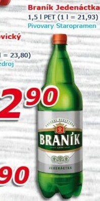 Pivo světlý ležák 11° Jedenáctka Braník