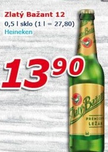 Pivo světlý ležák 12° Zlatý Bažant
