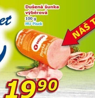 Šunka dušená písecká výběrová Maso uzeniny Písek