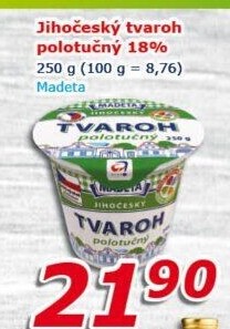 Tvaroh polotučný Jihočeský Madeta