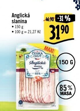 Anglická slanina Česká chuť