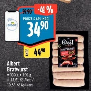 Grilovací klobása bratwurst Albert Gril