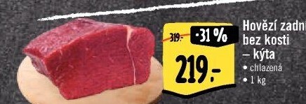 Hovězí kýta zadní bez kosti