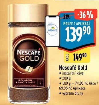 Instantní kávy Nescafé Gold