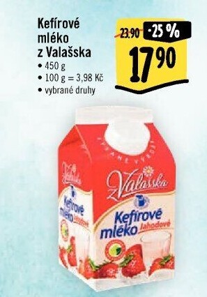 Kefírové mléko ochucené Mlékárna Valašské Meziříčí