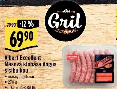 Klobása Angus s cibulkouAlbert Excellent