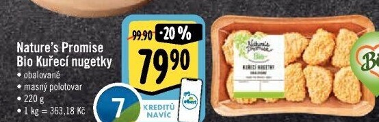 Kuřecí nugetky obalované bio Nature'