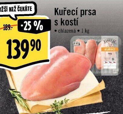 Kuřecí prsa s kostí Albert