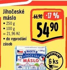 Máslo Jihočeské Madeta