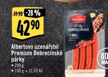 Párky debrecínské Albertovo uzenářství