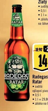 Pivo světlé výčepní Ratar Radegast