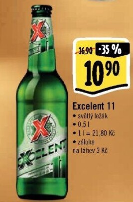 Pivo světlý ležák 11° Excelent