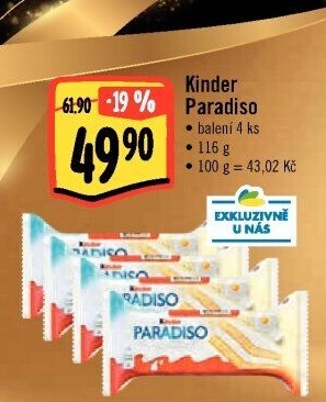 Řez mléčný Paradiso Kinder
