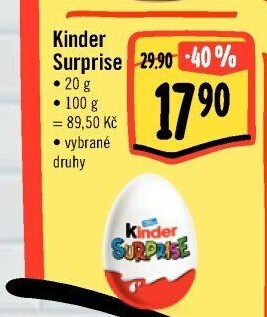 Čokoládové vajíčko s překvapením Kinder Surprise