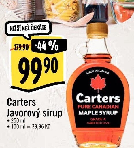 Javorový sirup Carters