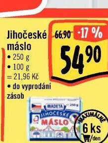 Máslo Jihočeské Madeta