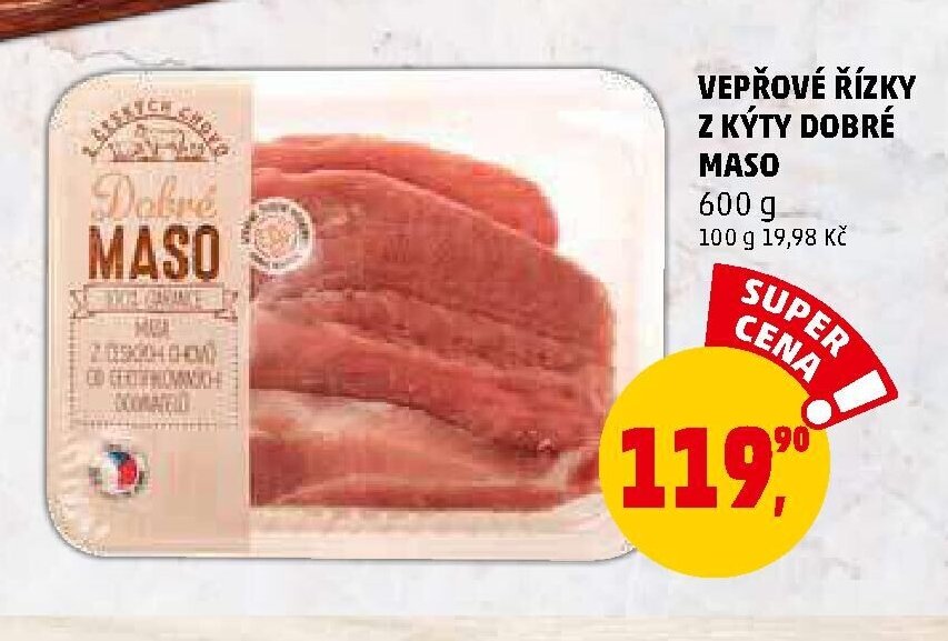 VEPŘOVÉ ŘÍZKY Z KÝTY DOBRÉ MASO