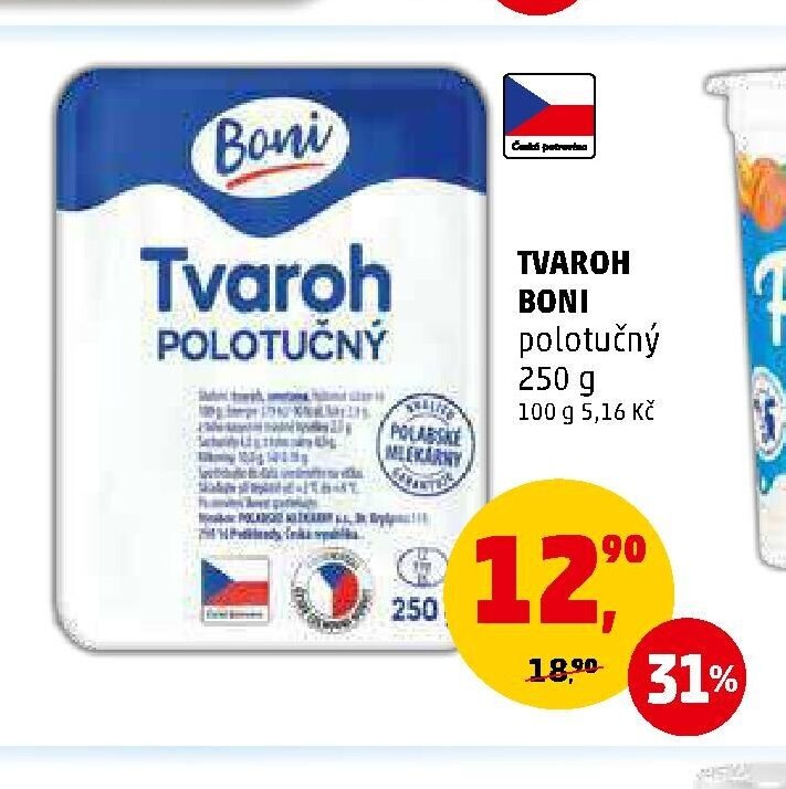 Tvaroh Boni polotučný