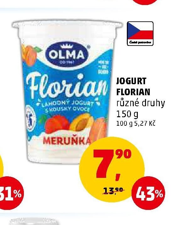 Jogurt Florian různé druhy