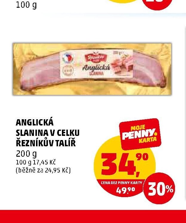 Anglická slanina v celku Řezníkův talíř