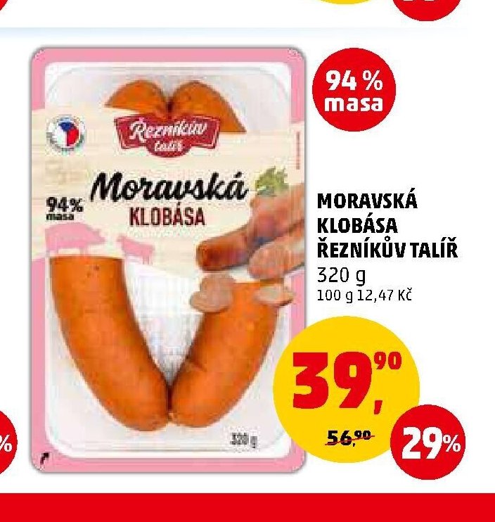 Moravská klobása Řezníkův talíř