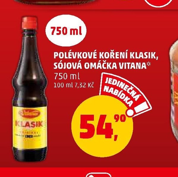 Polévkové koření Klasik, sójová omáčka Vitana
