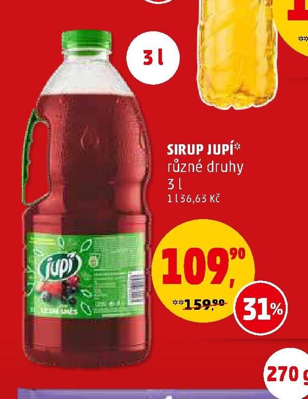 SIRUP JUPÍ různé druhy 3 l