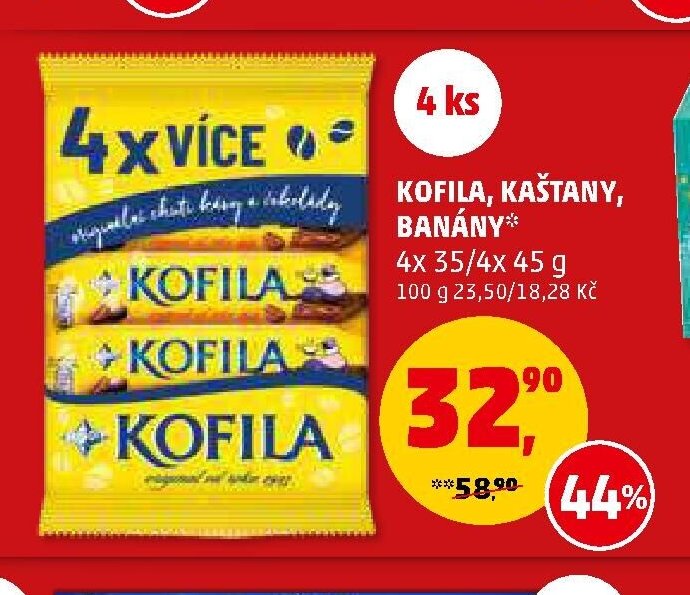 KOFILA, KAŠTANY, BANÁNY 4x 35/4x 45 g