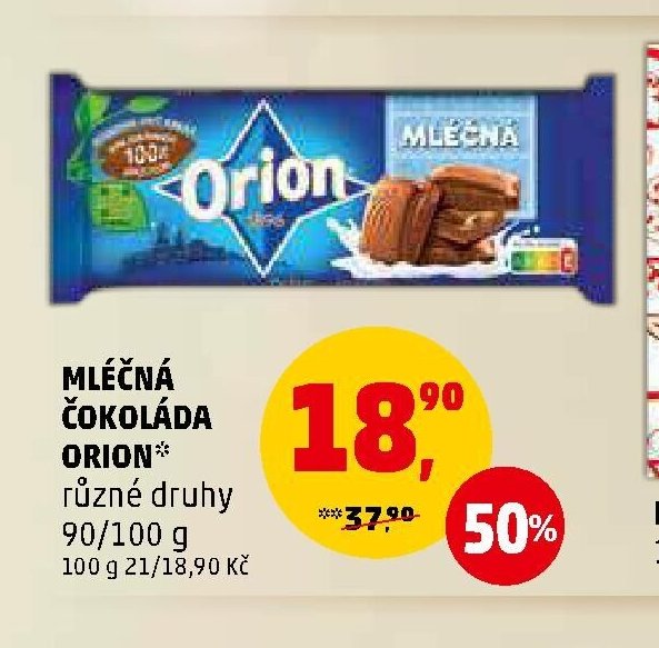 Mléčná čokoláda Orion