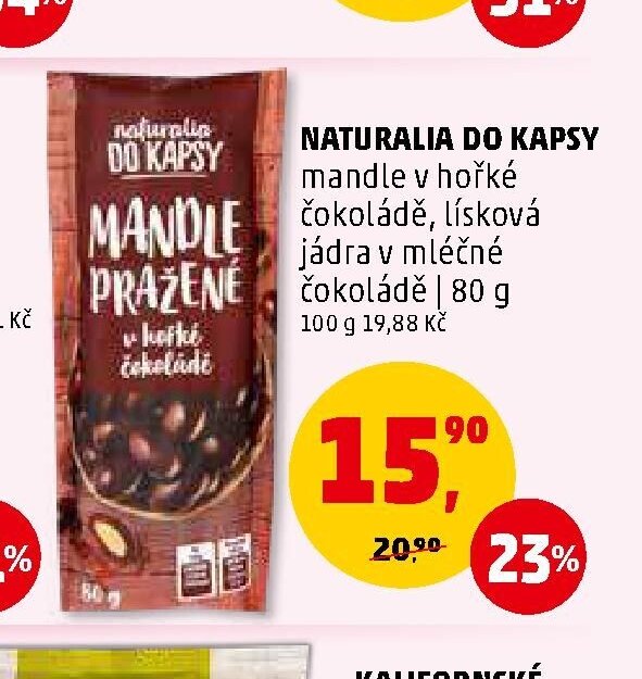 NATURALIA DO KAPSY mandle v hořké čokoládě