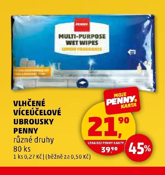 VLHČENÉ VÍCEÚČELOVÉ UBROUSKY PENNY
