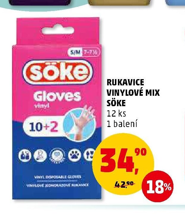 RUKAVICE VINYLOVÉ MIX SÖKE