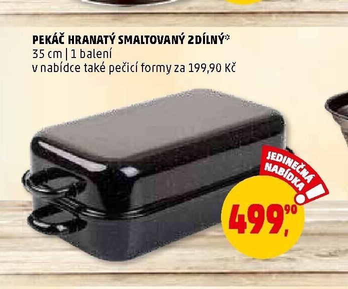 PEKÁČ HRANATÝ SMALTOVANÝ 2DÍLNÝ
