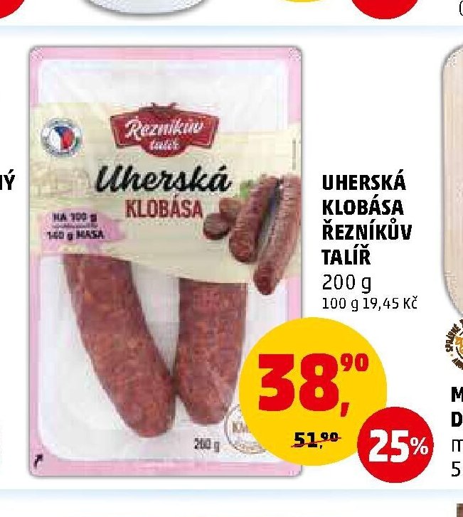 UHERSKÁ KLOBÁSA ŘEZNÍKŮV TALÍŘ