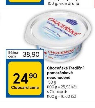 Choceňské Tradiční pomazánkové neochucené